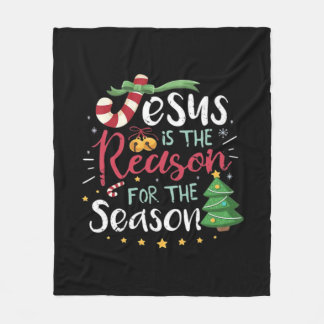 Jesus Är För Säsongens Cane Jul - Det Är Säsongen Fleecefilt