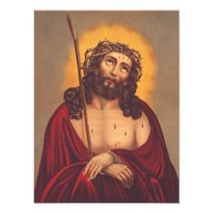 Jesus är full med en krona av bröst fototryck