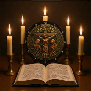 Jesus Är Här Religiös Rund Klocka
