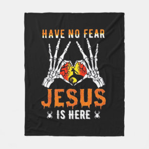 Jesus är Heart Skeleton Hand Fleecefilt