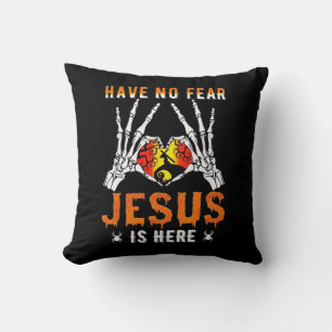 Jesus är Heart Skeleton Hand Kudde