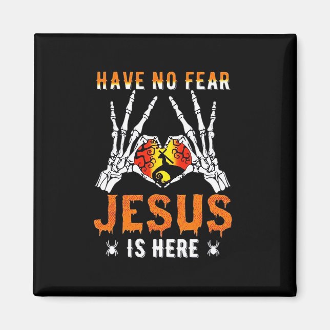 Jesus är Heart Skeleton Hand Magnet (Framsidan)