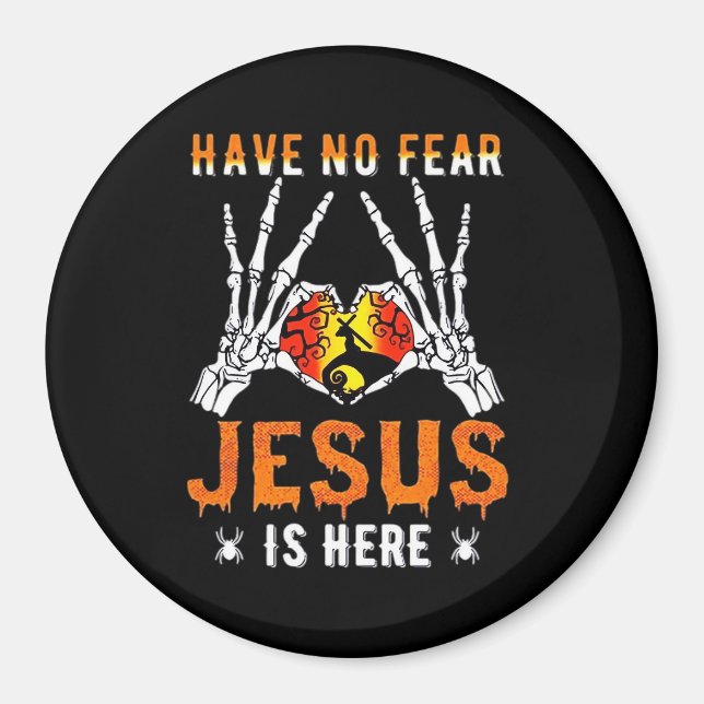 Jesus är Heart Skeleton Hand Magnet (Framsidan)