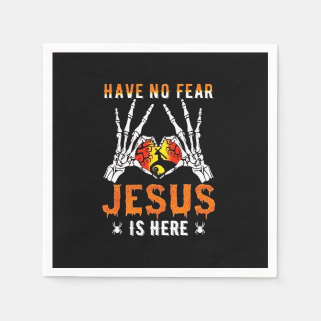 Jesus är Heart Skeleton Hand Pappersservett (Framsidan)