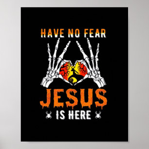 Jesus är Heart Skeleton Hand Poster