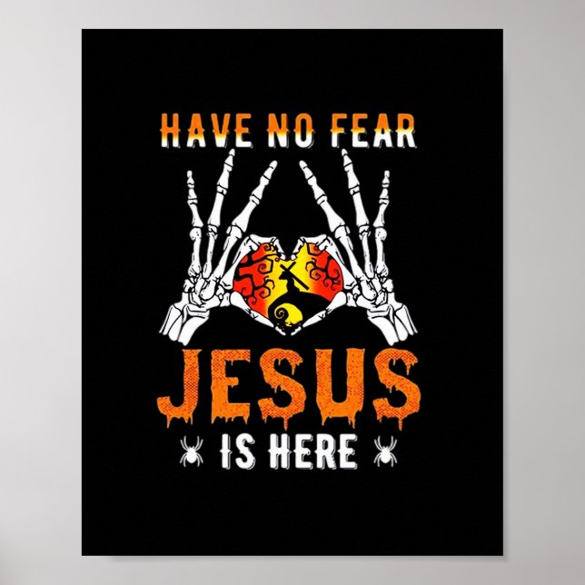 Jesus är Heart Skeleton Hand Poster (Framsidan)