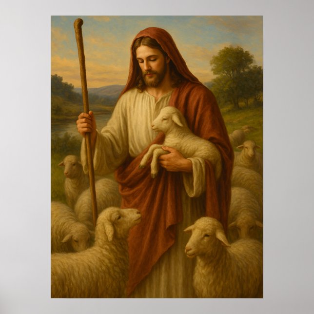 Jesus Är Herden #2™ LDS Väggkonstaffisch Poster (Framsidan)