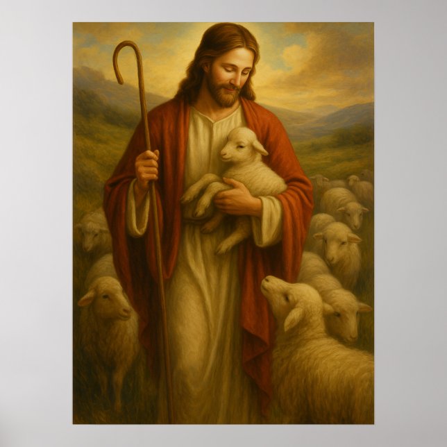 Jesus Är Herden #3™ LDS Väggkonst Affisch (Framsidan)