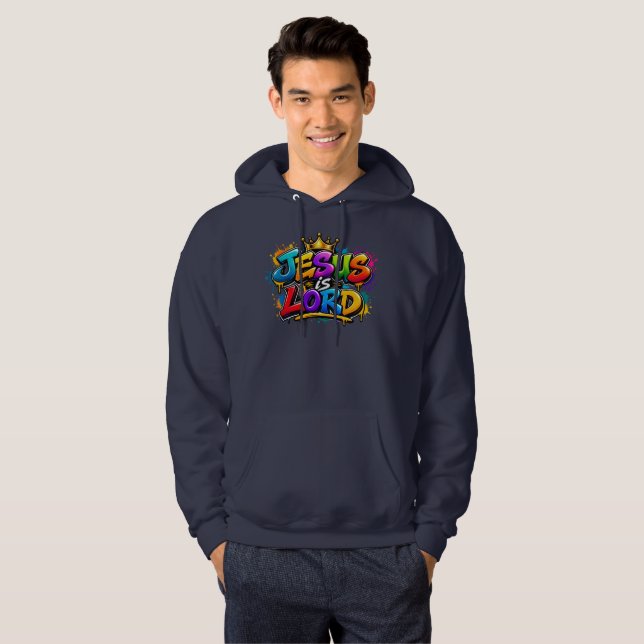 Jesus är Herre Hoodie (Hel framsida)