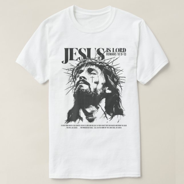 Jesus Är Herre Kristet Bibelvers T-shirt (Design framsida)