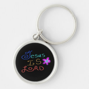 Jesus är HERRE Kristna Rund Silverfärgad Nyckelring
