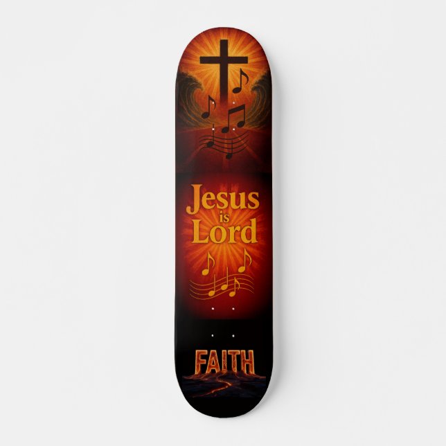 Jesus är Herre Mini Skateboard Bräda 18,5 Cm (Framsida)