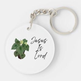 Jesus är Herre Rund Akryl Nyckelring,