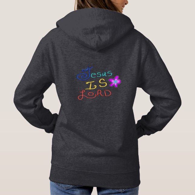 Jesus är HERRE Tro Citat med Färgrik Text T Shirt (Baksida)