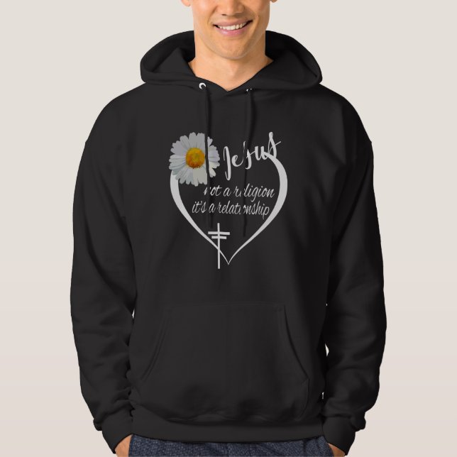Jesus är inte en religion.. Det är en relationstro Hoodie (Framsida)