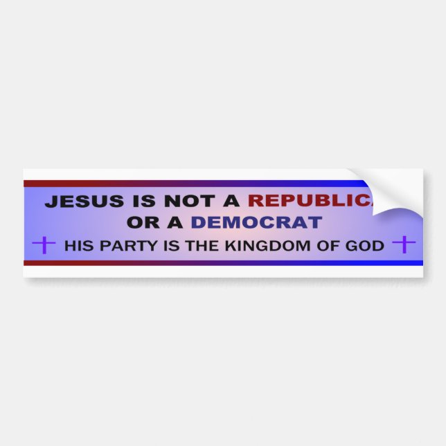 Jesus är inte en republikan eller en demokrat bildekal (Framsidan)
