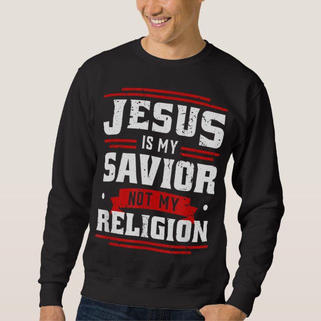 Jesus är inte min religion - Gud hoppet Chri Lång Ärmad Tröja (Framsida)