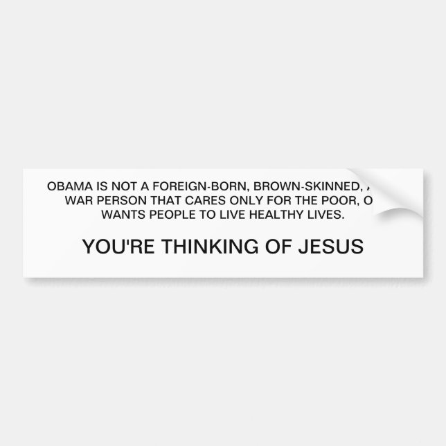 Jesus är INTE Obama Bildekal (Framsidan)