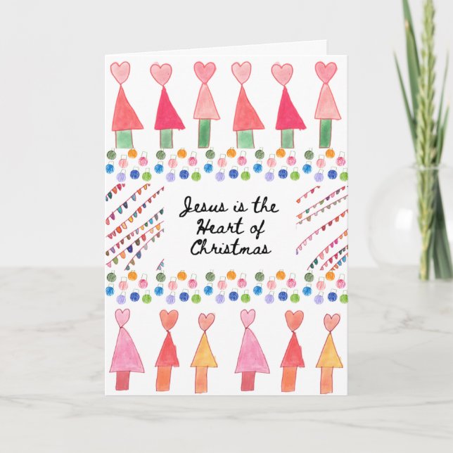 Jesus är julkortets hjärta kort (Framsida)