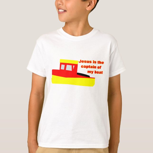 Jesus är kapten över min båt tee shirt (Framsida)