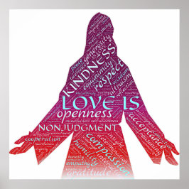 Jesus är Kärlek, kompassion, kristen utan dom Poster