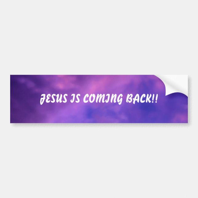 JESUS ÄR KOMMANDE BAKSIDA!! …, RELIGIÖS RIKLIG BILDEKAL (Framsidan)