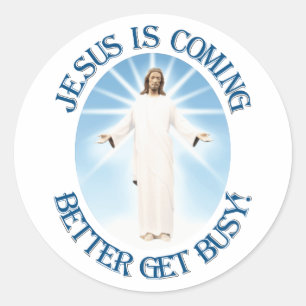 Jesus är kommande runt klistermärke