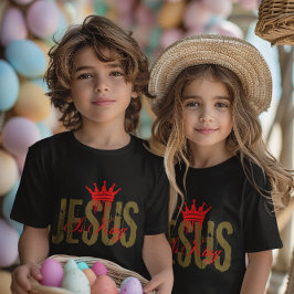 Jesus är Konung Kristna Bibel Andlig För Barn T Shirt