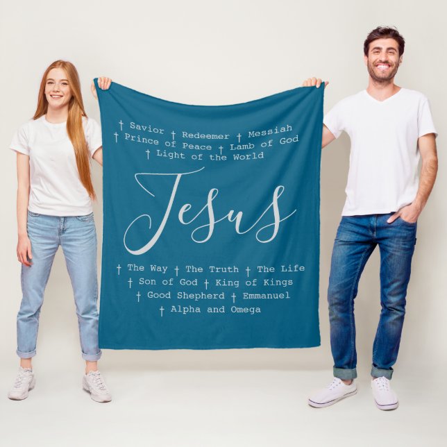 "Jesus är" Kristna trosbaserade Fleecefilt (På plats)