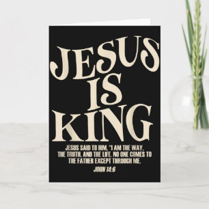 Jesus är kung Bibelvers John 14_6 Kristna Gud Kort