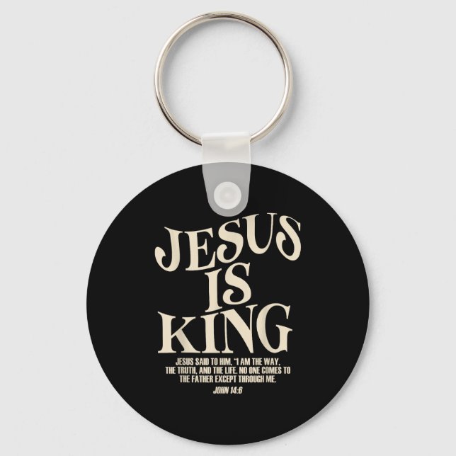 Jesus är kung Bibelvers John 14_6 Kristna Gud  Nyckelring (Framsida)