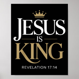 Jesus är Kung Bible Verse Christian Citote Poster