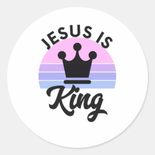 Jesus är Kung - Christian Faith Quote Runt Klistermärke