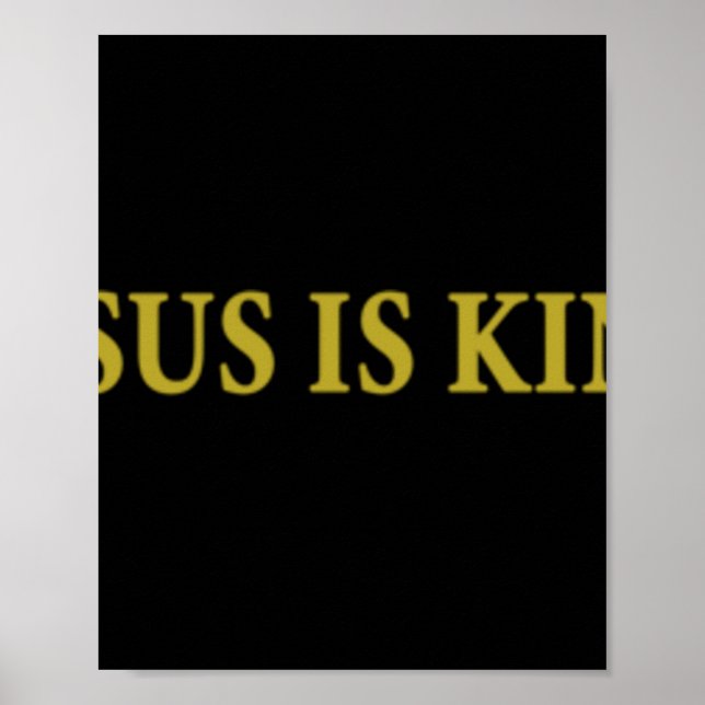 Jesus är Kung Christian Pullover Hoodie Jesus är K Poster (Framsidan)