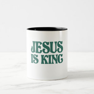 Jesus är Kung Christian Quote Två-Tonad Mugg