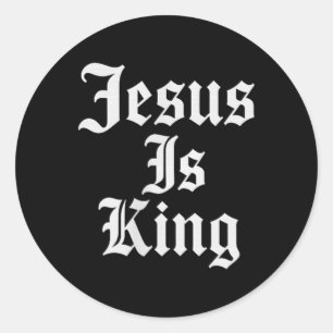 Jesus är Kung Christian Streetwear Runt Klistermärke