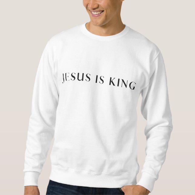 Jesus är Kung - djärv, modern kristen Lång Ärmad Tröja (Framsida)