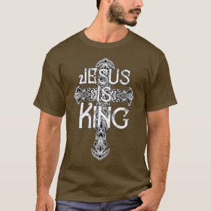 Jesus är Kung Heliga Scripture Kristo Rey T Shirt