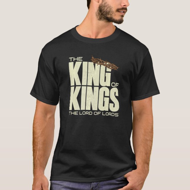 Jesus är Kung i Kung Crucifixion Kor Krona T Shirt (Framsida)