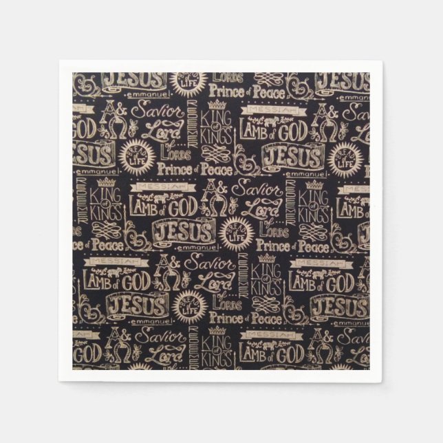 "Jesus är Kung i Kung" Pappra servar Pappersservett (Framsidan)