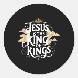 Jesus är Kung i Kung Runt Klistermärke