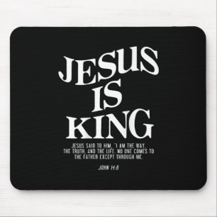 Jesus är Kung John Bible Verse Christian Religiösa Musmatta