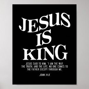 Jesus är Kung John Bible Verse Christian Religiösa Poster