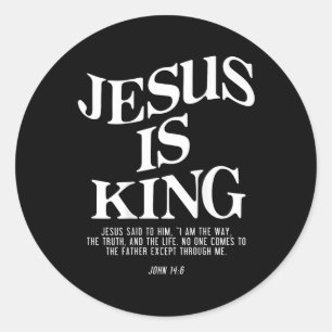 Jesus är Kung John Bible Verse Christian Religiösa Runt Klistermärke