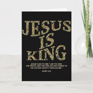 Jesus är kung Kamouflage Kristet kors Gud Tro Bibe Kort