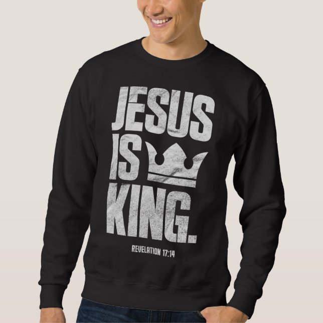 Jesus är Kung, kristen bibelskrift citat Lång Ärmad Tröja (Framsida)