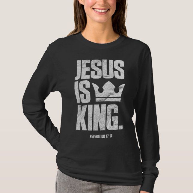 Jesus är Kung, kristen bibelskrift citat T Shirt (Framsida)