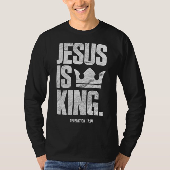 Jesus är Kung, kristen bibelskrift citat T Shirt (Framsida)