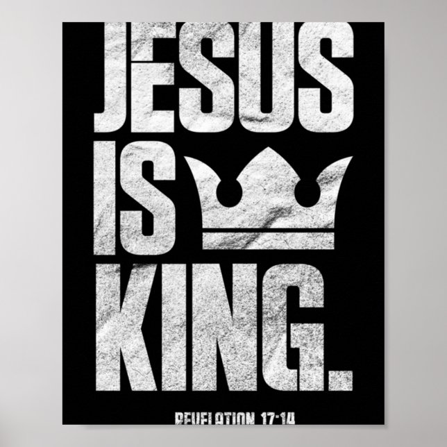 Jesus är Kung, kristen bibelskript citrondra Poster (Framsidan)