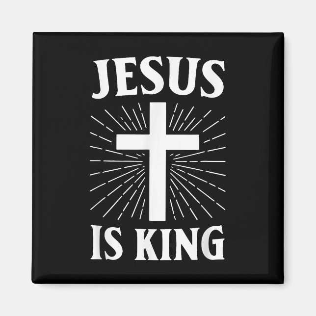 Jesus är Kung kristen Faith Kor Magnet (Framsidan)